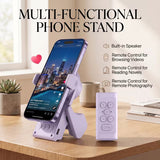 Remote Control for TikTok Scrolling with Smartphone Holder stand with bluetooth speaker, Wireless Page Turner, Camera Shutter Video Recording for IOS Android, Phone Selfie Accessory, Gifts for Men Women