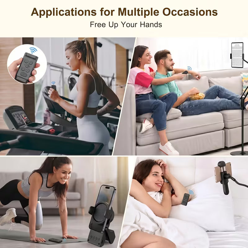 Remote Control for TikTok Scrolling with Smartphone Holder stand with bluetooth speaker, Wireless Page Turner, Camera Shutter Video Recording for IOS Android, Phone Selfie Accessory, Gifts for Men Women