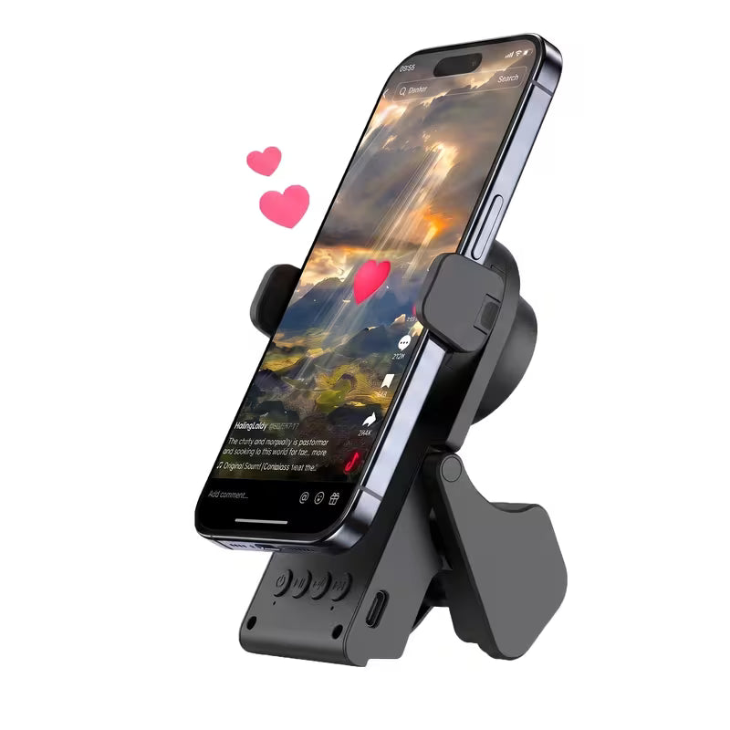Remote Control for TikTok Scrolling with Smartphone Holder stand with bluetooth speaker, Wireless Page Turner, Camera Shutter Video Recording for IOS Android, Phone Selfie Accessory, Gifts for Men Women