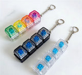 Hot Selling Luminous Keyboard Clicker Keychain 4-Key Fidget Toy Stress Relief LED Pendant for Office Desk Decoration