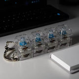Hot Selling Luminous Keyboard Clicker Keychain 4-Key Fidget Toy Stress Relief LED Pendant for Office Desk Decoration