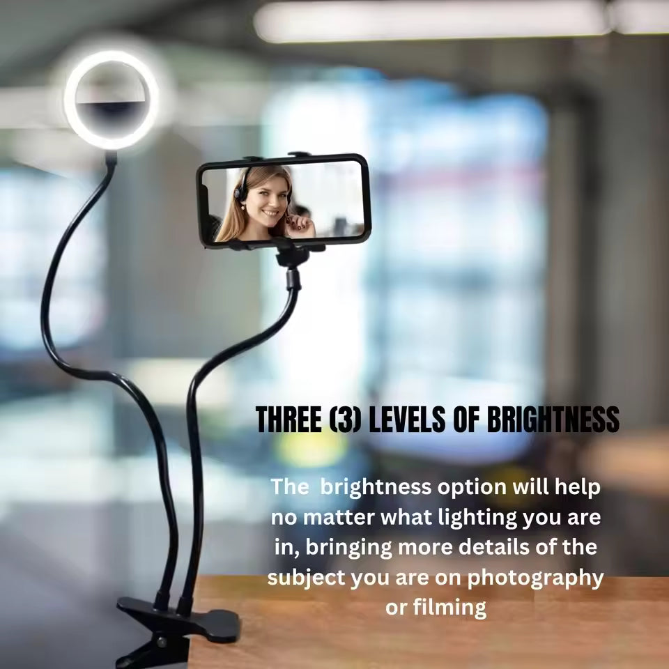 Manufacturer 360 Degree Fill Light 4 Inch Led Selfie Ring Light With Desktop Clip and Mobile Phone Holder