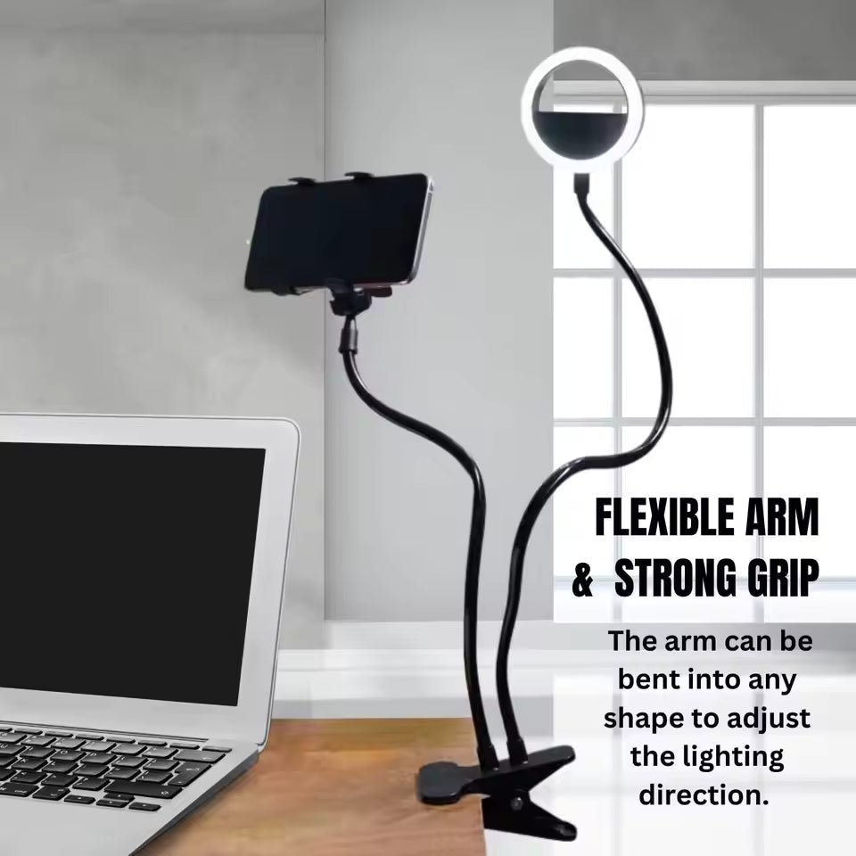 Manufacturer 360 Degree Fill Light 4 Inch Led Selfie Ring Light With Desktop Clip and Mobile Phone Holder