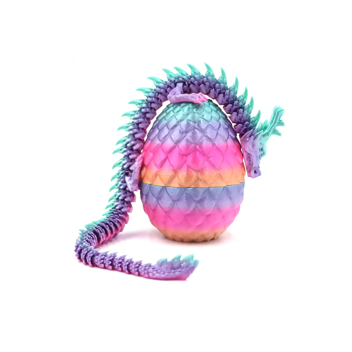 3D Printed Articulated Chinese Dragon Mystery Egg Fidget Toy