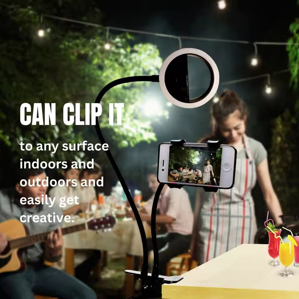 Manufacturer 360 Degree Fill Light 4 Inch Led Selfie Ring Light With Desktop Clip and Mobile Phone Holder