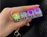 Hot Selling Luminous Keyboard Clicker Keychain 4-Key Fidget Toy Stress Relief LED Pendant for Office Desk Decoration