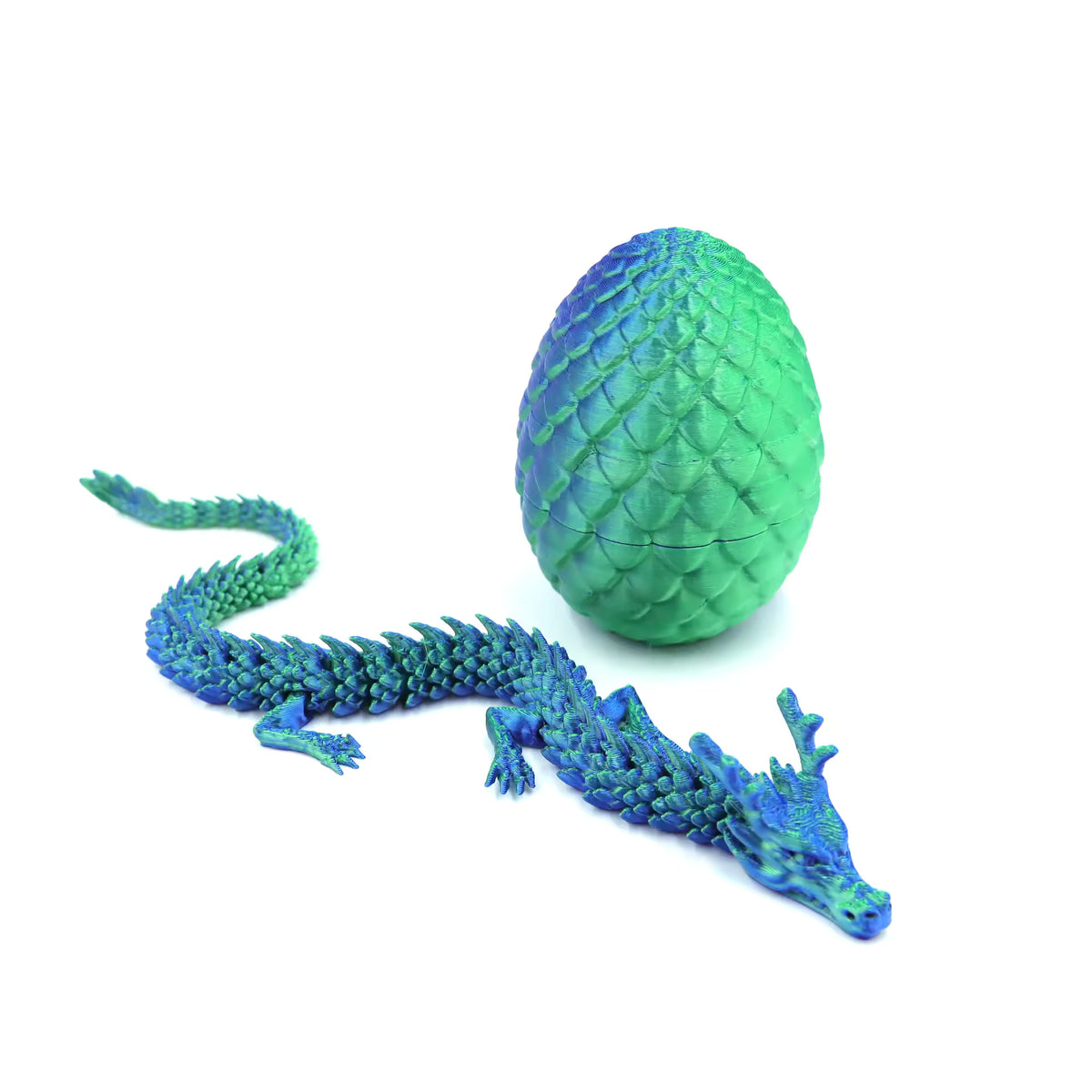 3D Printed Articulated Chinese Dragon Mystery Egg Fidget Toy