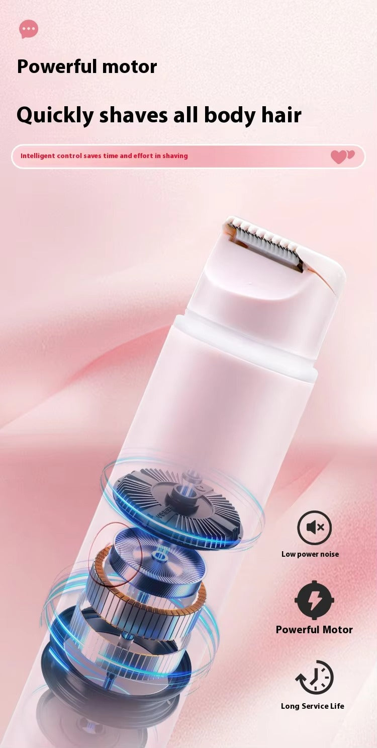 2-in-1 Women's Electric Body Shaver Dual Head Bikini Trimmer IPX6 Waterproof Full Body Armpit Hair Remover Rechargeable Razor