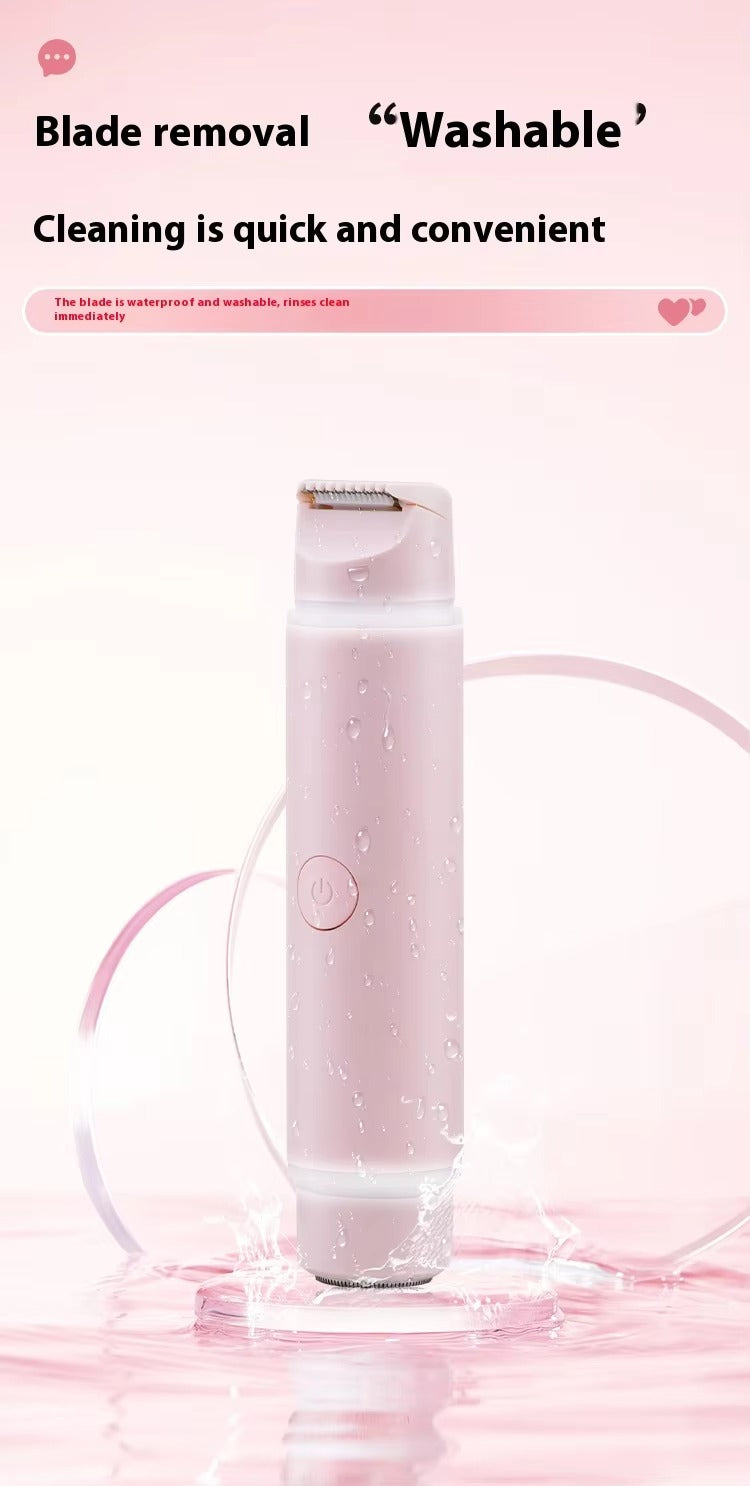 2-in-1 Women's Electric Body Shaver Dual Head Bikini Trimmer IPX6 Waterproof Full Body Armpit Hair Remover Rechargeable Razor