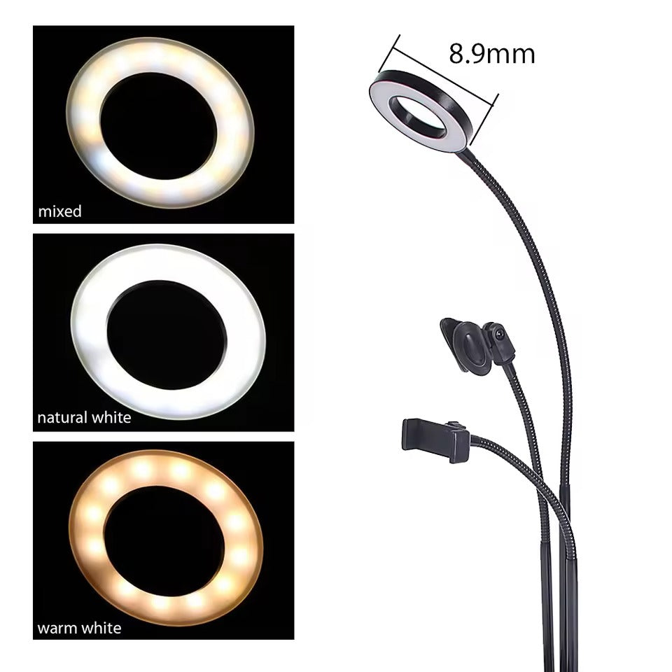 Selfie Light Ring for Live Broadcast /flexible Selfie Stand Led Ring Light with Clip Cell Phone Holder